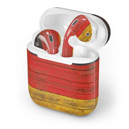 German Flag Dark Wood Apple AirPods Skin