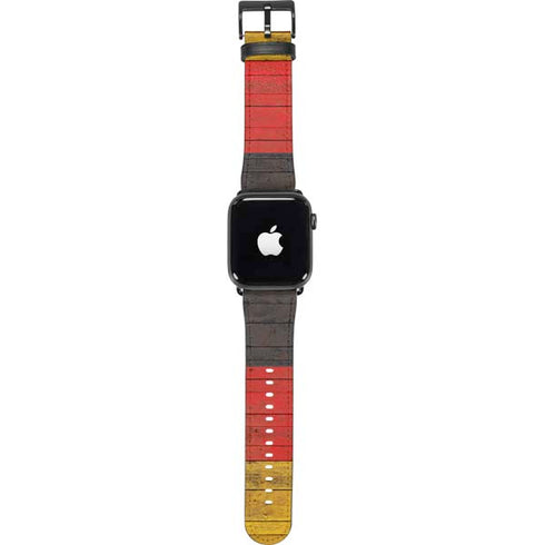German Flag Dark Wood Apple Watch Band 42-44mm