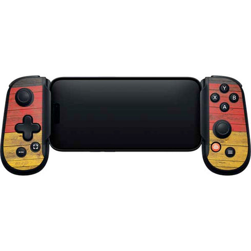 German Flag Dark Wood Backbone One for iPhone Game Controller Skin
