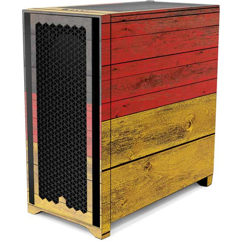 German Flag Dark Wood Corsair 4000D Tempered Glass Mid-Tower ATX Case Skin