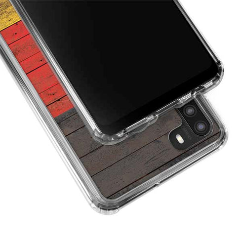 German Flag Dark Wood Galaxy A21 Clear Case