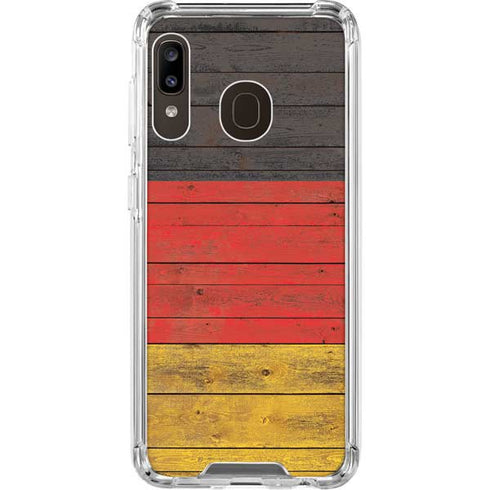 German Flag Dark Wood Galaxy A30 Clear Case