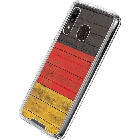 German Flag Dark Wood Galaxy A30 Clear Case