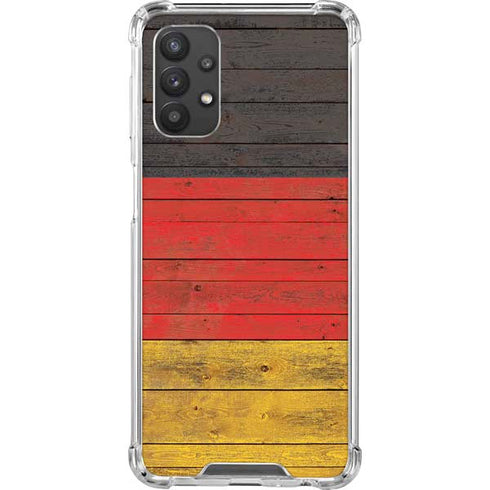 German Flag Dark Wood Galaxy A32 5G Clear Case