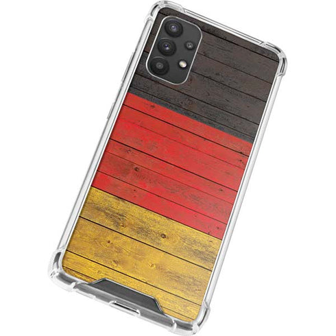 German Flag Dark Wood Galaxy A32 5G Clear Case