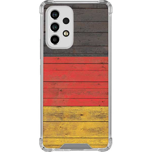 German Flag Dark Wood Galaxy A53 5G Clear Case