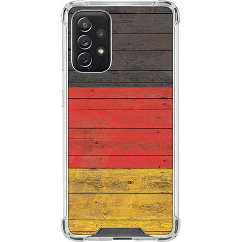 German Flag Dark Wood Galaxy A72 5G Clear Case
