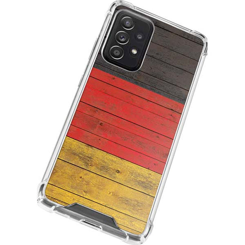 German Flag Dark Wood Galaxy A72 5G Clear Case