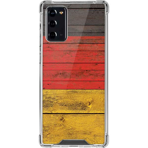 German Flag Dark Wood Galaxy Note20 5G Clear Case