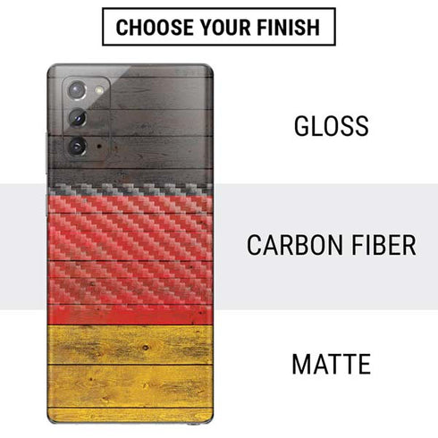 German Flag Dark Wood Galaxy Note20 5G Skin