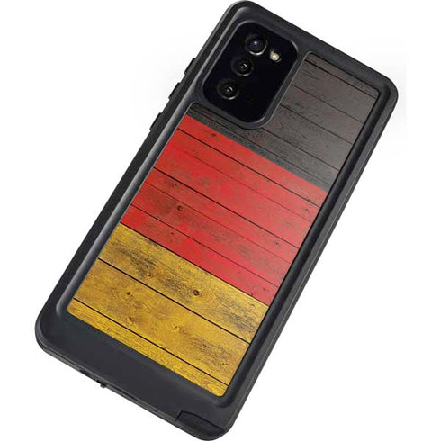 German Flag Dark Wood Galaxy Note20 5G Waterproof Case
