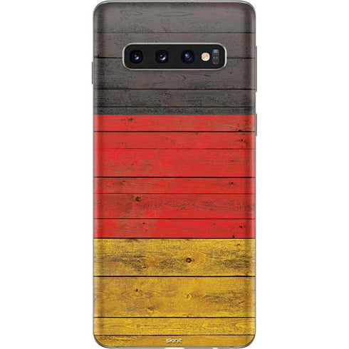 German Flag Dark Wood Galaxy S10 Skin