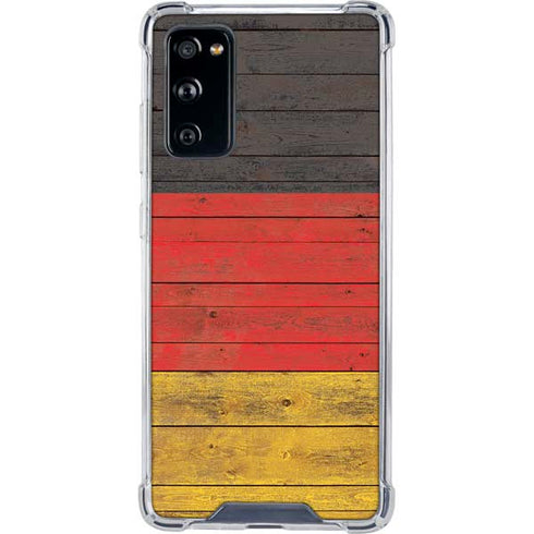 German Flag Dark Wood Galaxy S20 FE Clear Case