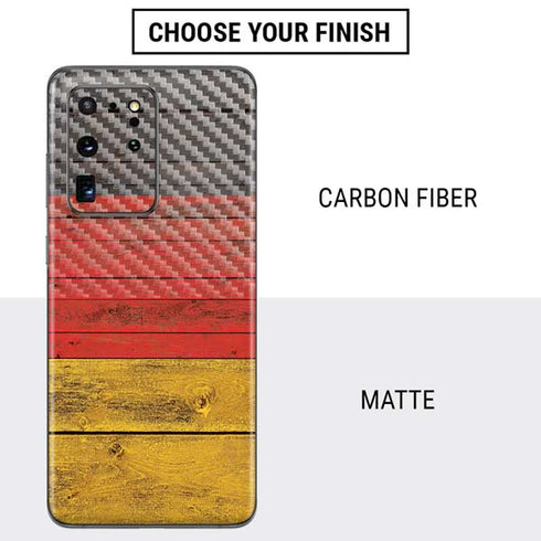 German Flag Dark Wood Galaxy S20 Ultra 5G Skin