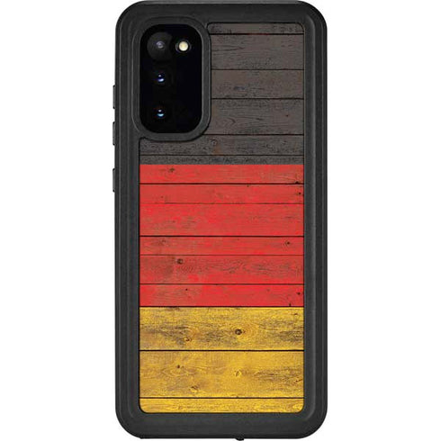 German Flag Dark Wood Galaxy S20 Waterproof Case