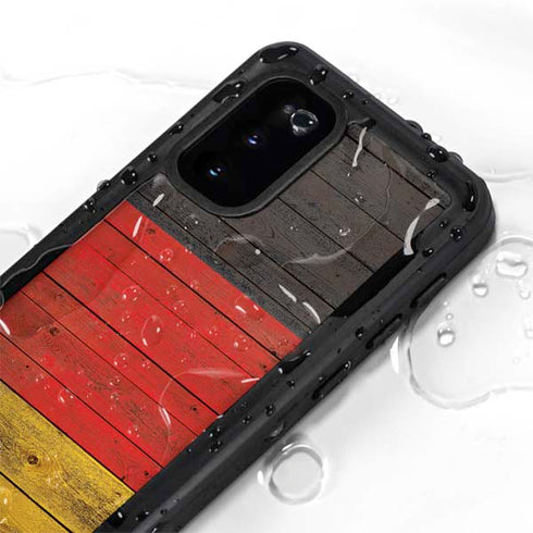 German Flag Dark Wood Galaxy S20 Waterproof Case