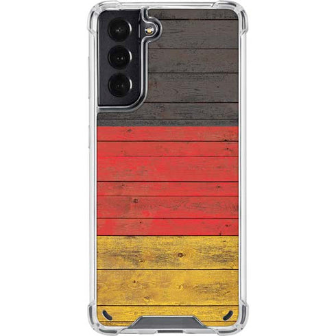 German Flag Dark Wood Galaxy S21 5G Clear Case