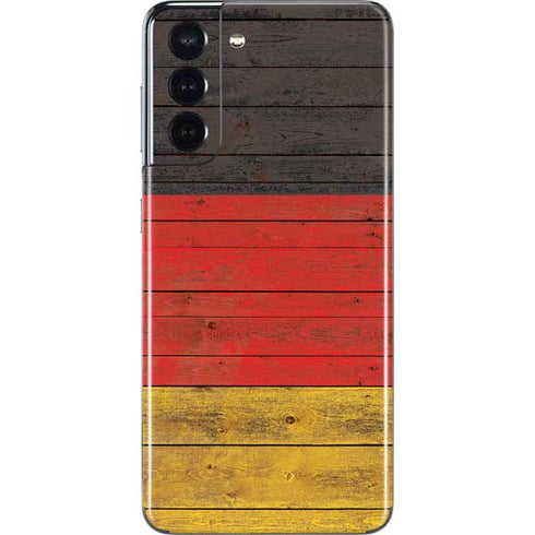 German Flag Dark Wood Galaxy S21 5G Skin