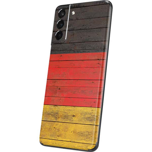 German Flag Dark Wood Galaxy S21 5G Skin