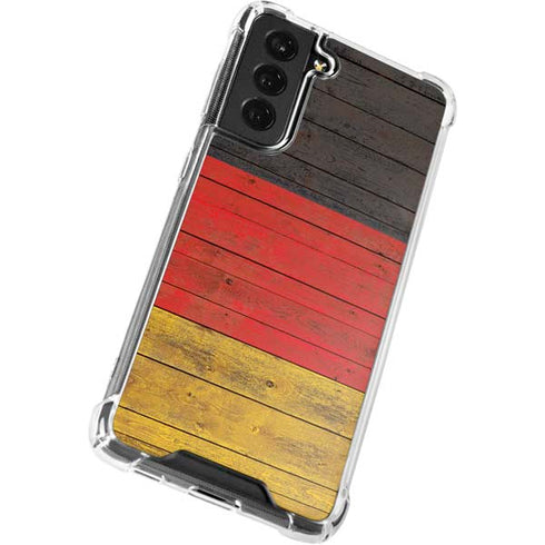 German Flag Dark Wood Galaxy S21 FE Clear Case
