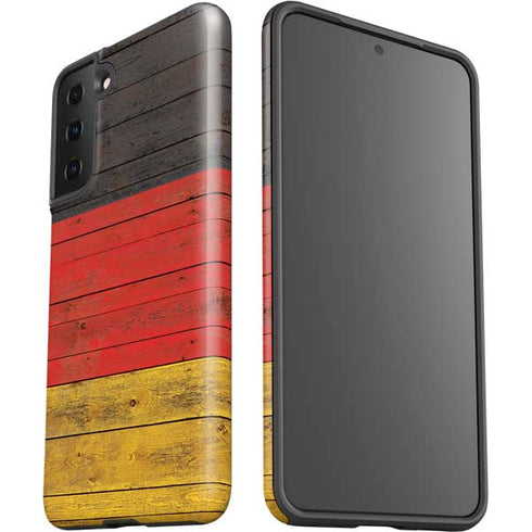 German Flag Dark Wood Galaxy S21 FE Pro Case
