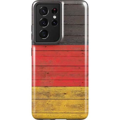German Flag Dark Wood Galaxy S21 Ultra 5G Pro Case