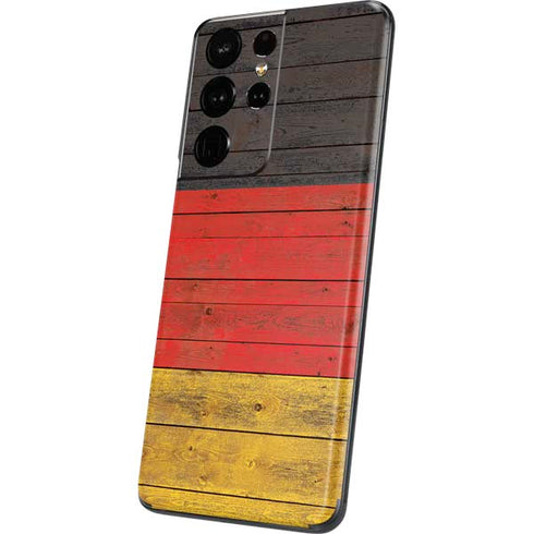 German Flag Dark Wood Galaxy S21 Ultra 5G Skin