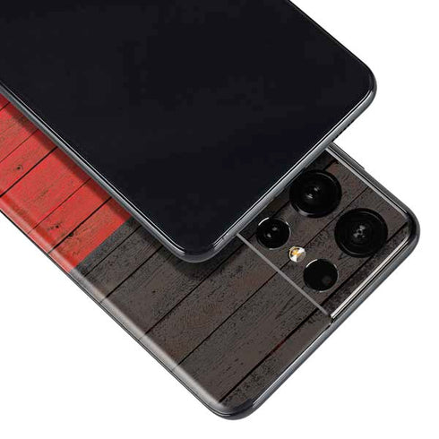 German Flag Dark Wood Galaxy S21 Ultra 5G Skin