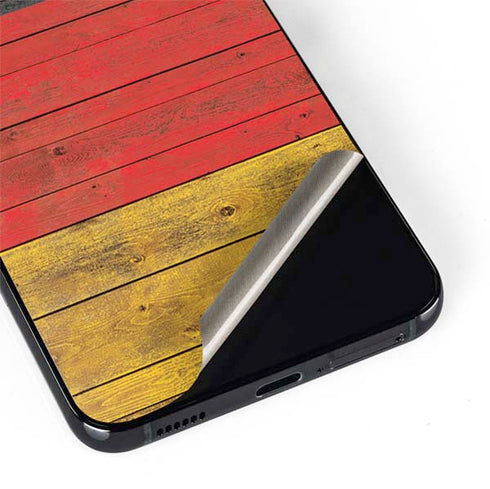 German Flag Dark Wood Galaxy S22 Plus Skin