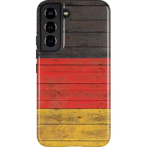 German Flag Dark Wood Galaxy S22 Pro Case