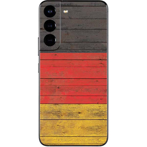 German Flag Dark Wood Galaxy S22 Skin