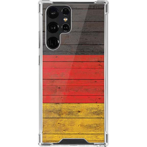 German Flag Dark Wood Galaxy S22 Ultra Clear Case