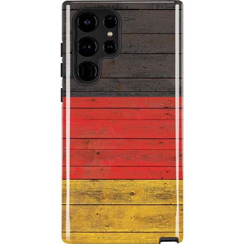 German Flag Dark Wood Galaxy S22 Ultra Pro Case