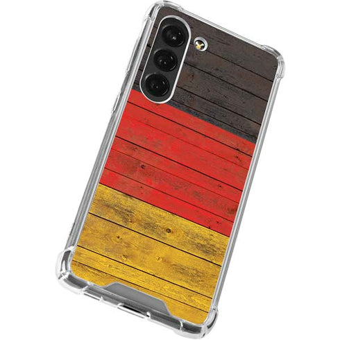 German Flag Dark Wood Galaxy S23 Clear Case