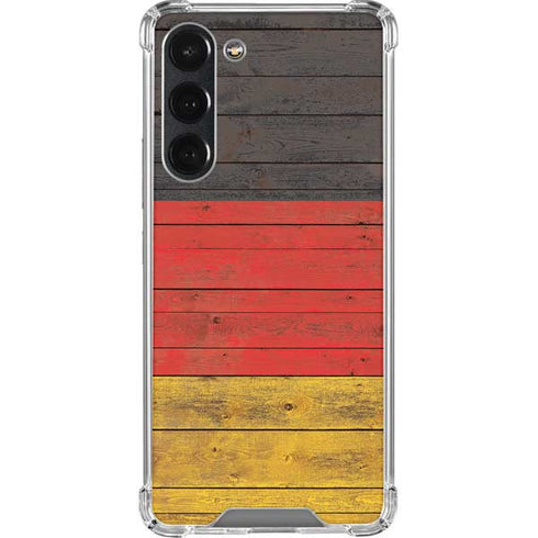 German Flag Dark Wood Galaxy S23 Plus Clear Case
