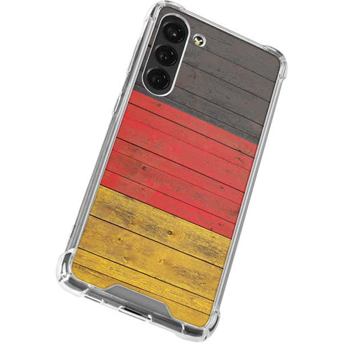 German Flag Dark Wood Galaxy S23 Plus Clear Case