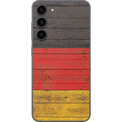 German Flag Dark Wood Galaxy S23 Plus Skin
