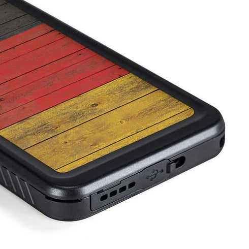 German Flag Dark Wood Galaxy S23 Plus Waterproof Case