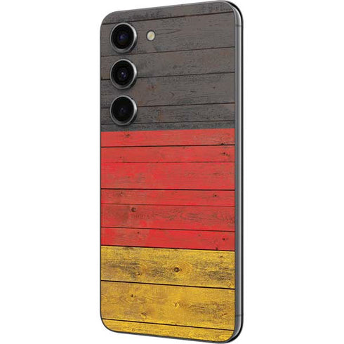 German Flag Dark Wood Galaxy S23 Skin
