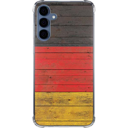 German Flag Dark Wood Galaxy S24 Clear Case