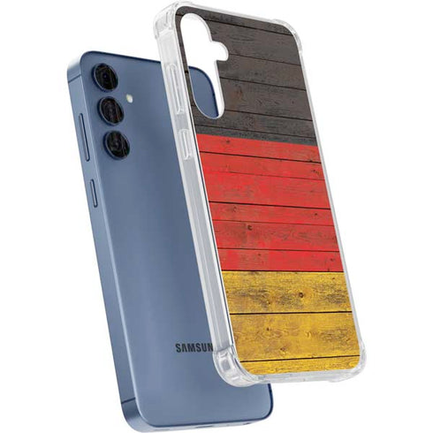German Flag Dark Wood Galaxy S24 Clear Case