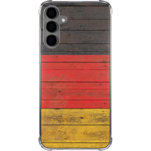 German Flag Dark Wood Galaxy S24 Plus Clear Case