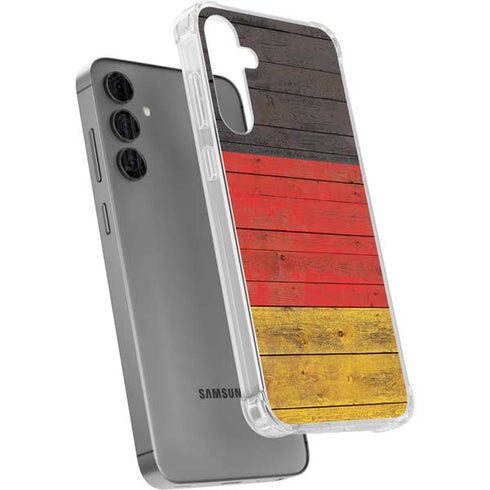 German Flag Dark Wood Galaxy S24 Plus Clear Case