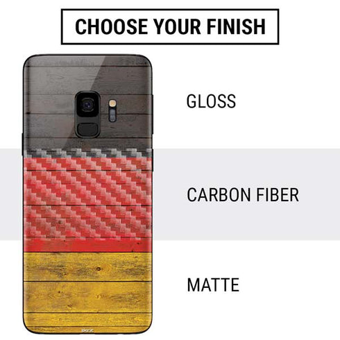 German Flag Dark Wood Galaxy S9 Skin