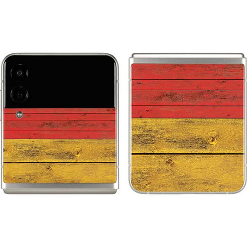 German Flag Dark Wood Galaxy Z Flip3 5G Skin