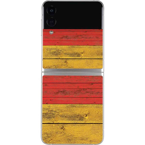German Flag Dark Wood Galaxy Z Flip3 5G Skin