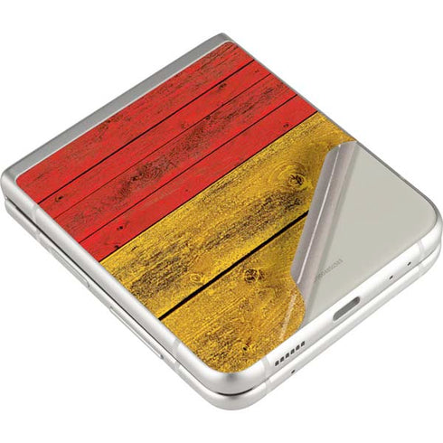German Flag Dark Wood Galaxy Z Flip3 5G Skin