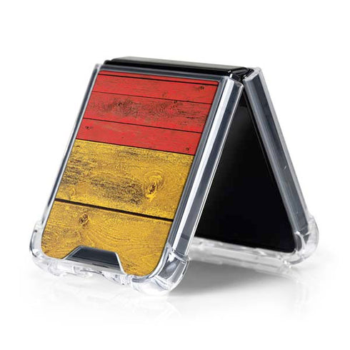German Flag Dark Wood Galaxy Z Flip5 5G Clear Case
