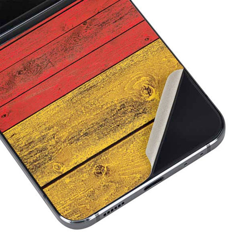 German Flag Dark Wood Galaxy Z Flip5 5G Skin