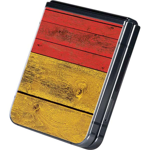 German Flag Dark Wood Galaxy Z Flip5 5G Skin